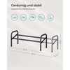 SONGMICS Shoe Rack, Shoe Rack, 1 Tier Metal Shelf, Adjustable