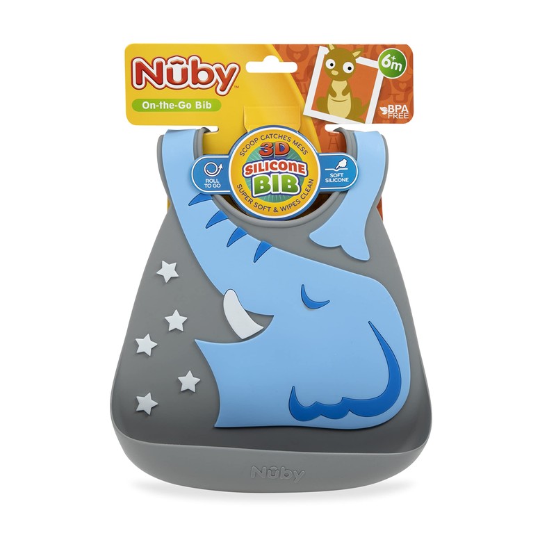 Nuby On The Go Silicone 3D Bib with Scoop to