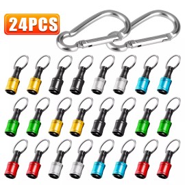 Unbranded 24PCS 1/4" Hex Shank Quick Release Keychain screwdriver Drill Bits Holder set US