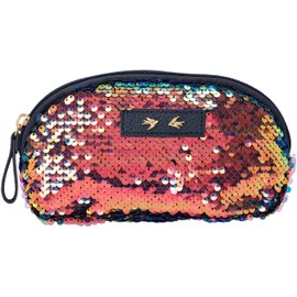 Depesche 10361 Cosmetic Bag with Sequins Trend Love Blue