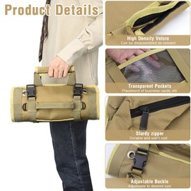 Tool Roll Bag 32 x 15 cm Multi-Purpose Tool Roll Canvas Wrench Tool Bag Tool Roll for Plumbers Craftsmen Carpenters