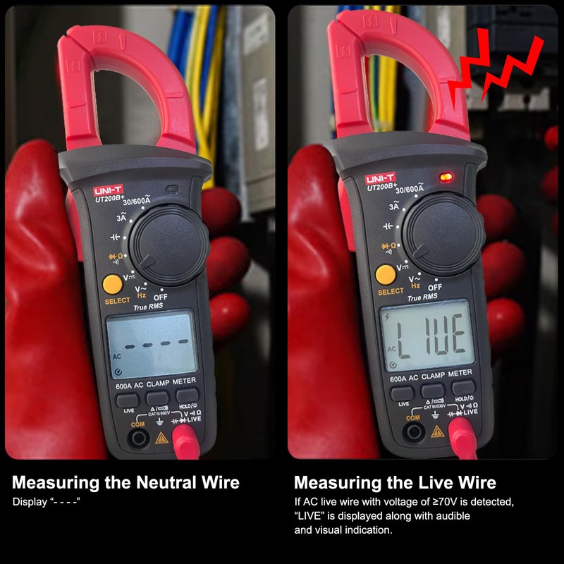 Clamp Meter, UNI-T UT200B+ Current Clamp AC Current True RMS