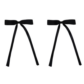 Ruwado 2 Pcs Bow Hair Clips Large Ribbon Satin Vintage Bowknot Hair Accessories for Women Girls Hair Barrettes Long Curly Thick Thin Party Hair Supplies (Black)