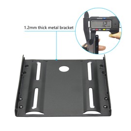 2pcs 2.5" to 3.5" Hard Drive Bracket - Metal SSD Mounting Adapter Desktop Hard Drive Bracket Black