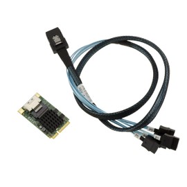 KALEA-INFORMATIQUE Mini PCI Express MiniPCIE Controller Card 4 Port SATA 3.0 6G Chipset Marvell 88SE9215 Interface SFF-8087 With Cable Included
