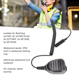 Annadue Two Way Radio Speaker Microphone, Waterproof Walkie Talkie Handheld Speaker Mic for BaoFeng UV-XR, UV-9R PLUS, GT-3WP, BF-A58, BF-9700.