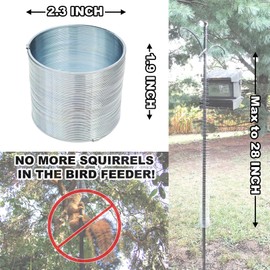 Outdoor Squirrel Proof Spring Device, Metal Squirrel Baffle for Bird Feeder Pole, Bird Feeder Squirrel Guard, Anti Squirrel Device, Coil Squirrel Barrier, Bird Feeder Accessories Protect Bird Seed