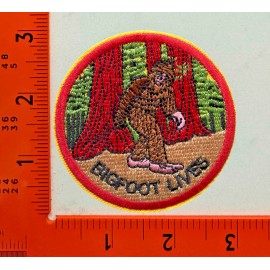 Bigfoot Sasquatch Patch Iron-On Embroidered BigFoot Lives Badge