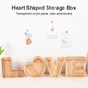 Heart Shaped Storage Box Transparent Acrylic Panel Wooden Display Case