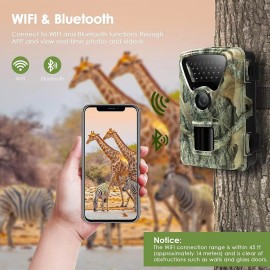 MAXDONE Trail WiFi Game Camera 1440P 32MP No Glow Night Vision Motion Activated