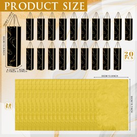 Fingertip WD 20 Pack Wine Gift Bag with Handles and Tissue Paper Wine Bottle Gift Bags for Christmas,Weddings,Holiday Party,black