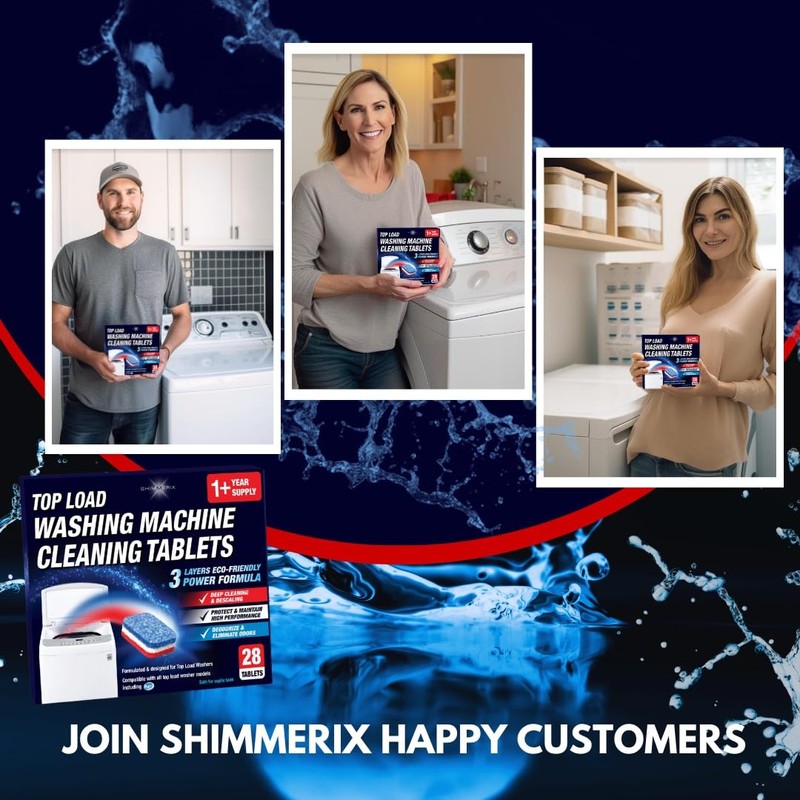 Washing Machine Cleaner Tablets 56 Pack for HE Top Load