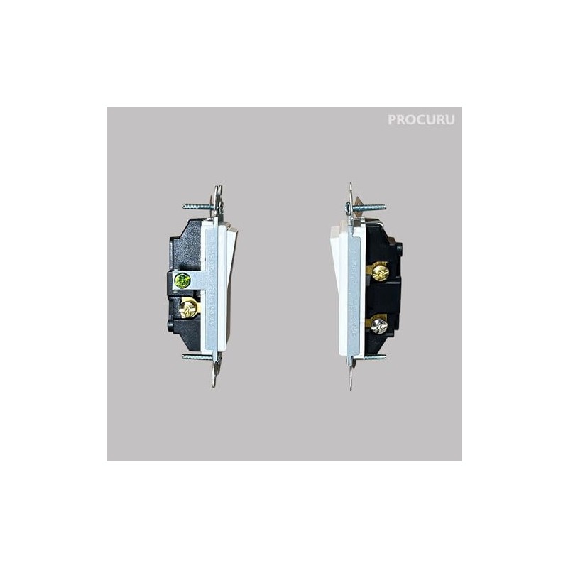 [20-Pack] PROCURU 3-Way Decorator Paddle Rocker Light Switch, 3-Wire, Grounding