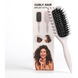 Cepillo Definidor de Rizos con Espejo, Cepillo para Cabello Rizado 3D, Curl Brush Desenredante Antiencrespamiento, Cepillo Cabello Ondulado y Rizado para Peinar y Dar Forma