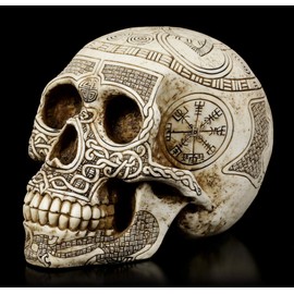 Figuren Shop GmbH Gothic Skull Germanic Fantasy Skull Head Sculpture Height 15 cm