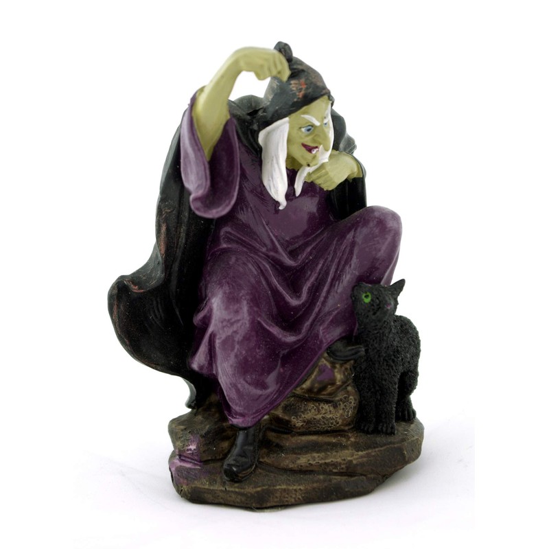 GeKi Trend Small Witch with Black Cat Fantasy Magic Gothic