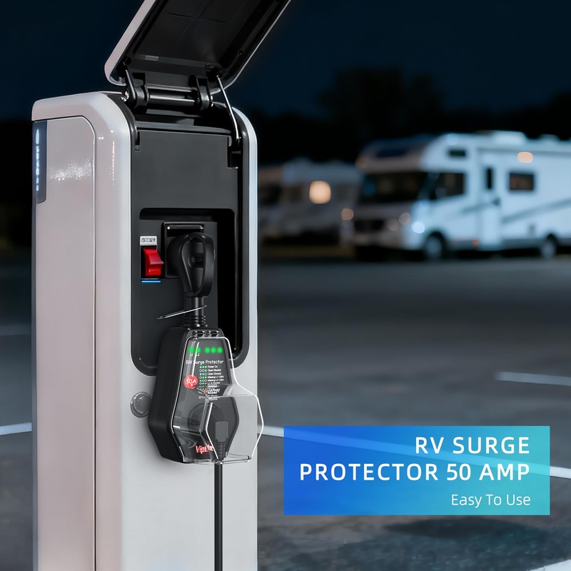 VIPTOO 50A RV Surge Protector with Replaceable Module & Extra