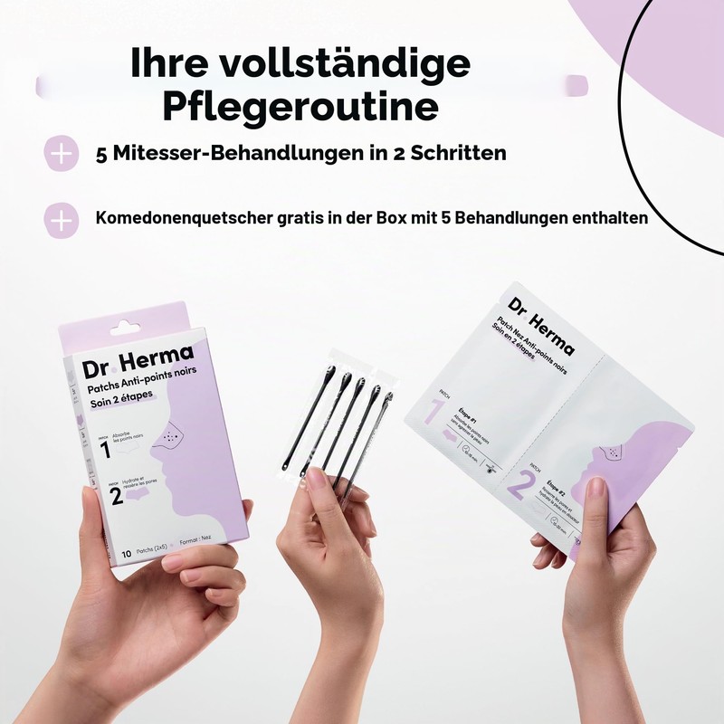 Dr. Herma 2-Step Nose Plasters Against Blackheads - Hydrocolloid Acne