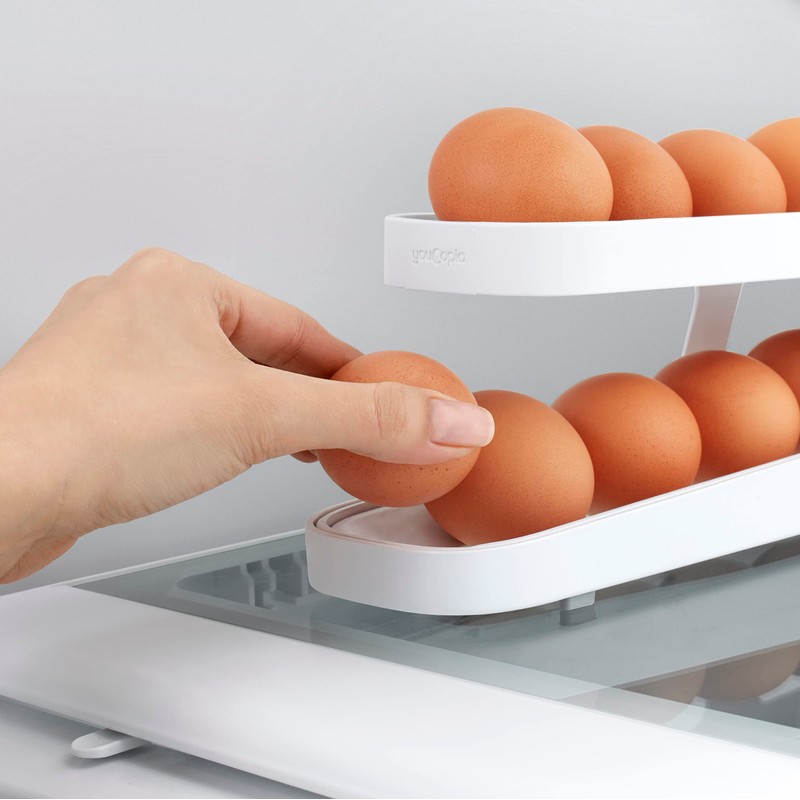 YouCopia RollDown™ Egg Dispenser, Space-Saving Rolling Eggs Dispenser and Organizer
