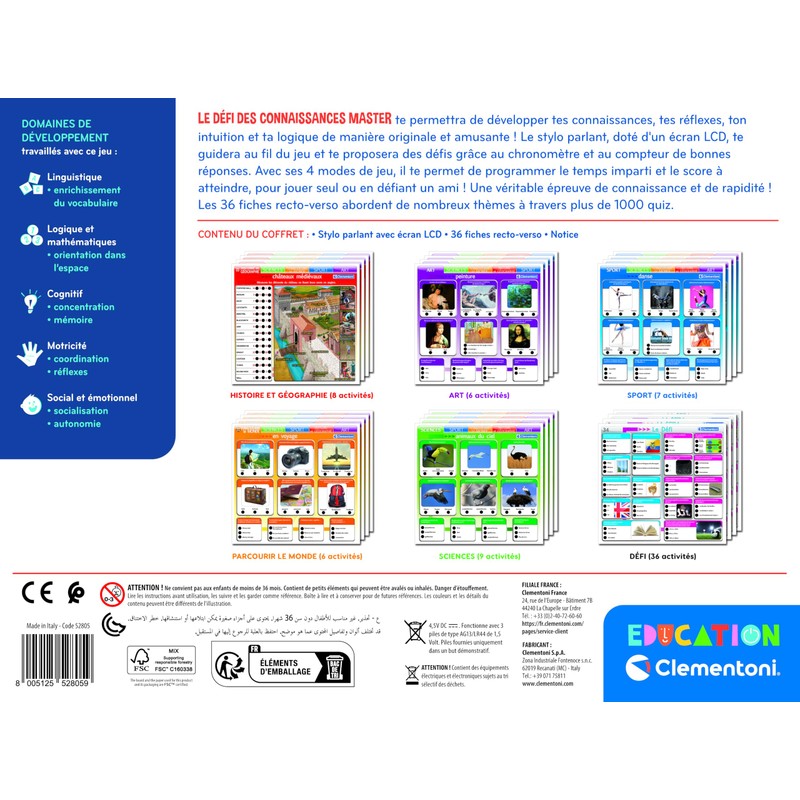 CLEMENTONI Challenge of Knowledge Master Educational Games for Children -