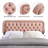 Beyetsea Upholstered Tufted Pink Full Size Headboard Only,Padded Velvet Modern
