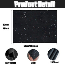 Jwssor Glitter Tissue Paper,50x35cm Black Tissue Paper,20sheets Christmas Glitter Tissue Paper for Packing Flowers,Wrapping Gifts