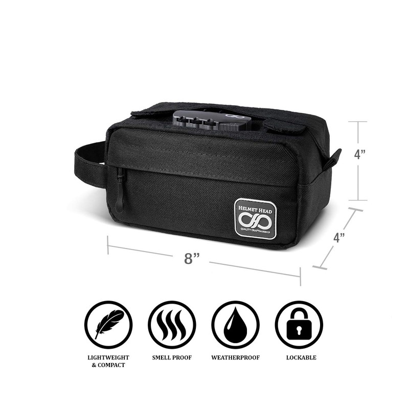 HELMET HEAD Smell Proof Bag, Water Repellent Stash Box, Compact