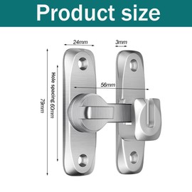 Stainless Steel Door Lock, Secure Sliding Door Latch for Bathroom, Pocket Door, Barn Door, Heavy Duty Right Angle Lock for Enhanced Safety and Privacy