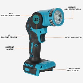 Cordless LED Work Light for Makita Battery,LED Spot Light Tools, Portable Handheld Flood Lights for Job Site Lighting, Repairing/Outdoor Camping (Job Site Lighting)