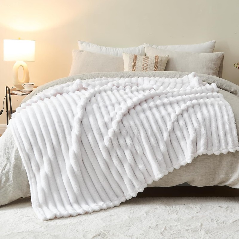 Wajade Fluffy Fleece Blanket Faux Fur Bed Throw Super Soft