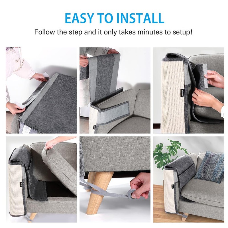 NATUYA Cat Scratch Furniture Protector - Large Sisal Cat Scratching