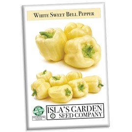 White Sweet Bell Pepper Seeds for Planting, 20+ Heirloom Seeds Per Packet, (Isla's Garden Seeds), Non GMO Seeds, Botanical Name: Capsicum annuum, Great Home Garden Gift
