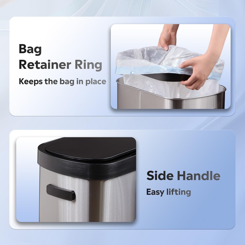 WLIVE 13 Gallon Trash Can, 50 Liter Large Capacity Motion