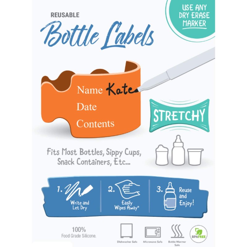 Pumpkin Doodle The Original Write and Reuse Baby Bottle Labels