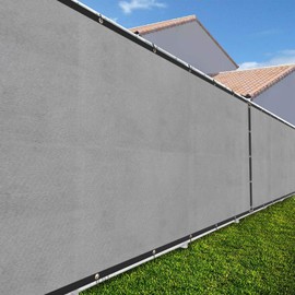 TANG Sunshades Depot Grey/Gray 5'x11' 150 GSM with Zipties Privacy Fence Screen Commercial Construction Site Windscreen Residential Chainlink Fence Netting Cover Privacy Blockage Excellent Airflow
