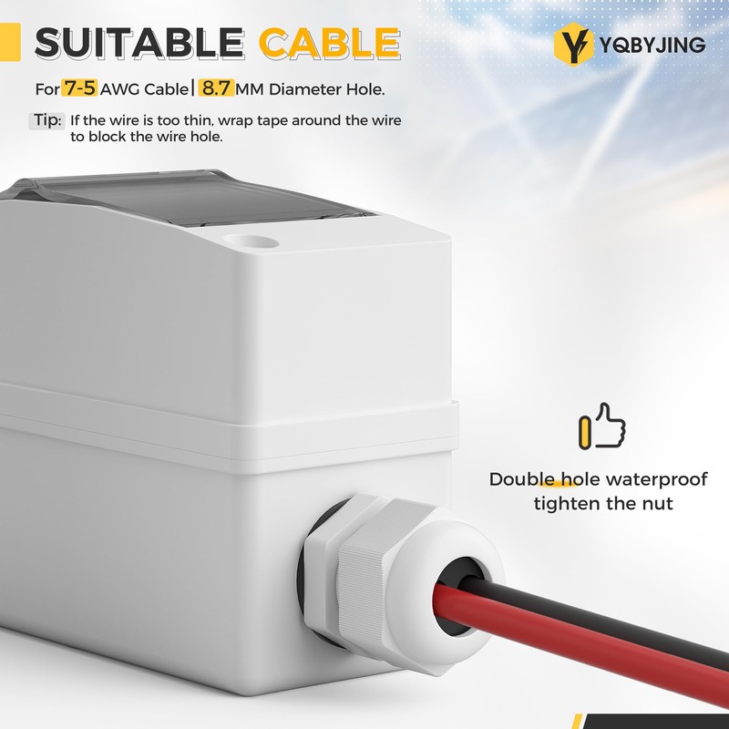 YQBYJING Solar Panel Disconnect Switch 63 Amp DC AC Miniature