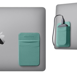 Slipdrive - Portable Hard Drive Sleeve for Laptop - SSD Solid State Drive - Reusable Adhesive - 5” x 3.2” Stick on External Hard Drive Carrying Case - Travel Pocket Pouch (Small, Pink)