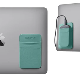 Slipdrive - Portable Hard Drive Sleeve for Laptop - SSD Solid State Drive - Reusable Adhesive - 5” x 3.2” Stick on External Hard Drive Carrying Case - Travel Pocket Pouch (Small, Pink)