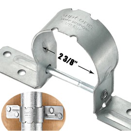 2-3/8" Fence Brackets SupConn (12Pcs), Galvanized Pipe Grip Tie, Steel to Wood Fence Brackets,Metal Brackets for Metal Posts (No Include Screws)