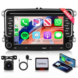4G+64G Android 13 Car Stereo for VW SEAT Skoda Jetta Golf Polo Wireless Carplay Android Auto, 7 Inch Touchscreen Radio with GPS, WiFi, Bluetooth, FM, 32 EQ,USB/Type-C Charging+ Backup Camera