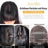 Junemet 18 Inch Real Hair Wig with Fringe Straight Wig
