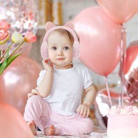 Forreen Ear Warmers Girls Pack of 2 Earmuffs Winter Warm Cute Cat Ears Design Cosy Adjustable Ear Cover Soft Plush Ear Warmers for Cold Weather Outdoor