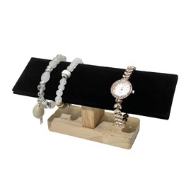 Segvi T-shaped watch stand and bracelet stand is equipped with a removable design.Made from Black Faux Suede Size: 7.6 x 2 x 3.5 inches.