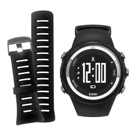 EZON T031 GPS Running Watch for Men with Speed, Distance, Pace Alarm, Calorie Counter, Stopwatch Black (TPU Replacement Band GPS Watch)