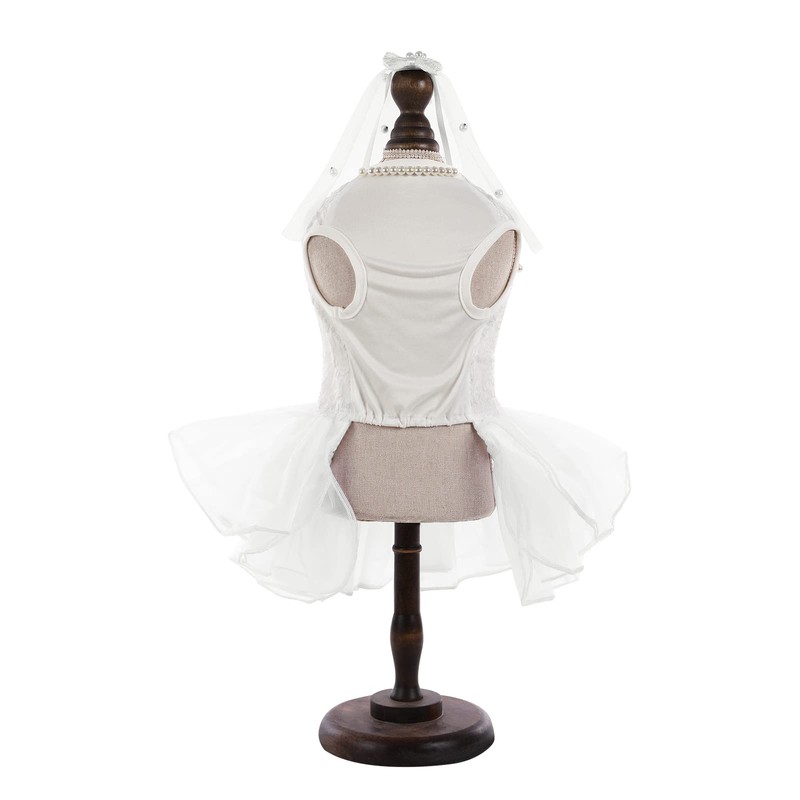 ASENKU Dog Dress for Wedding, Pet Lace Princess Dress with