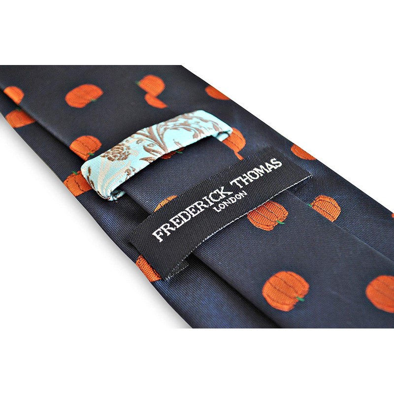 Frederick Thomas Pumpkin Pattern Mens Tie