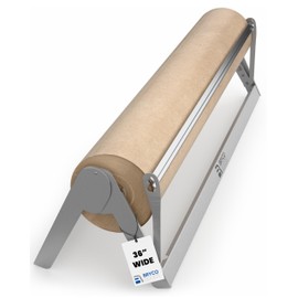 Bryco Goods - 36 Inches All Paper Roll Dispenser and Cutter Made of Heavy-Duty Steel Frame & Sharp Blade. Holds, Dispenses & Cuts. Wall Mountable & Non-Slip Tabletop. Up to 1000ft Rolls
