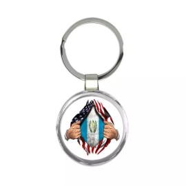 Gift Keychain : Guatemala Flag USA Chest American Guatemalan Expat Country