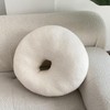 Yooname White Donut Shaped Plush Pillow，Cute Soft Waist Rest Cushion，Home