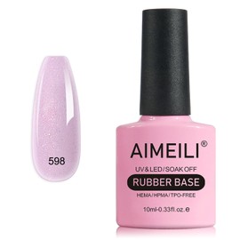 AIMEILI Rubber Base Pink Gel Nail Polish Nude Colors for Nails in UV LED Soak Off Gel Nail Gel Polish - (598) 10ml